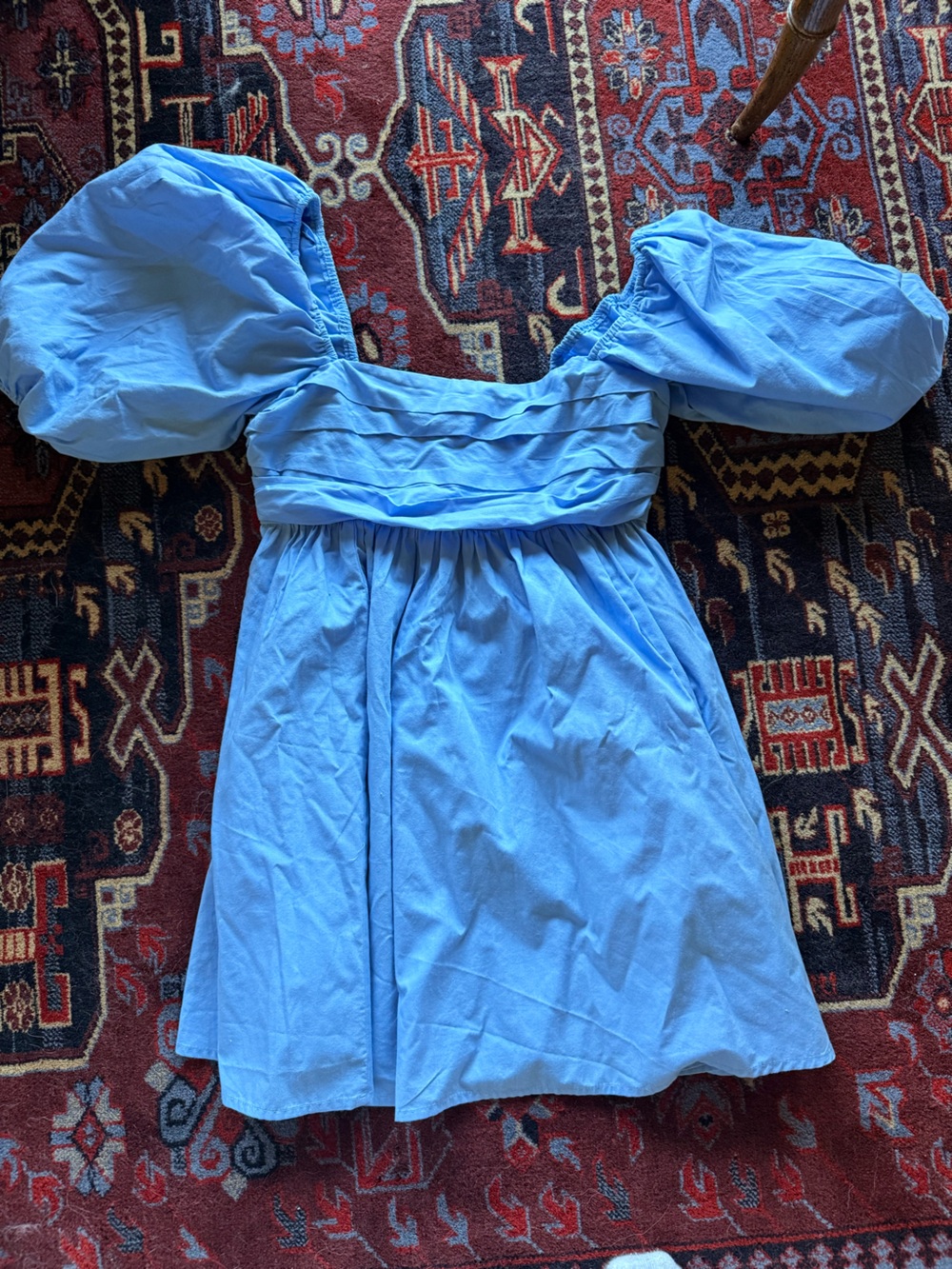 Abercrombie & Fitch Light Blue Puff-Sleeve Mini Dress